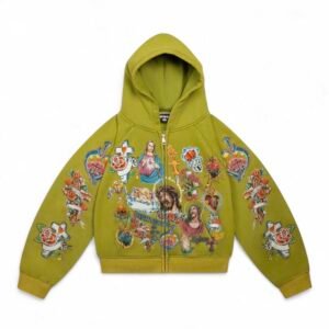 we are righteous risen king green zip up