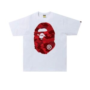 bape color camo tee white/ red