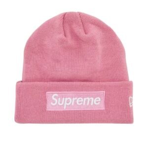 supreme x new era ‘dusty pink’ beanie