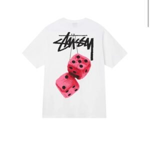 stussy fuzzy dice tee 'white'